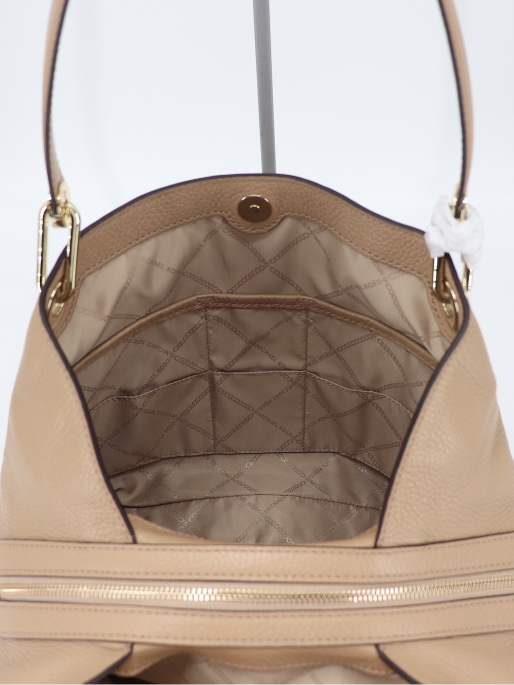 Brand New Michael t Raven Pebbled Leather Large Shoulder Bag Camel - Picture 16 of 16
